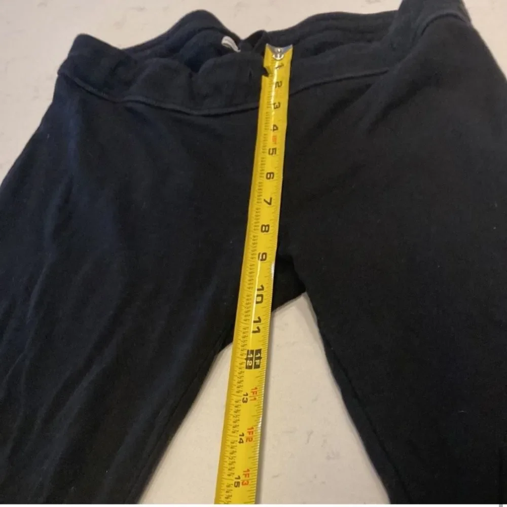 James Perse 100% Supima Cotton French Terry Black Low-Rise Back Pocket Joggers 2